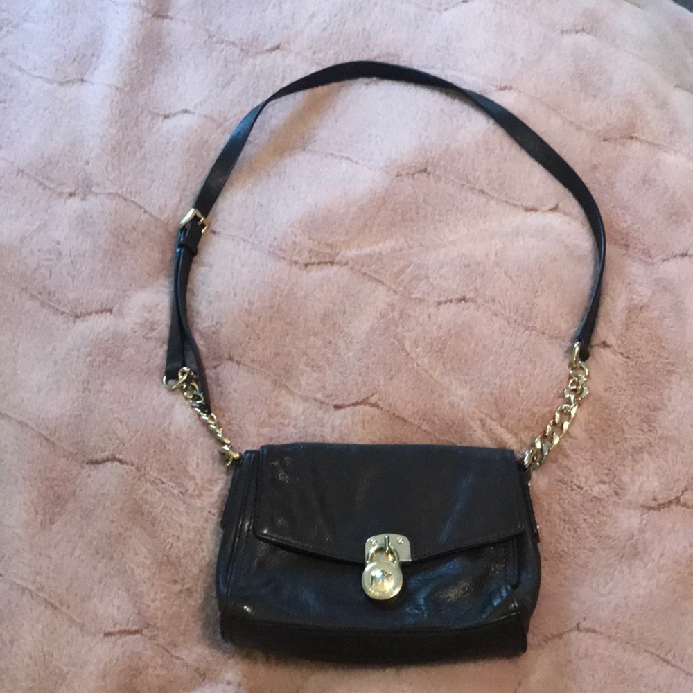 Michael Kors Brown leather crossbody bag.